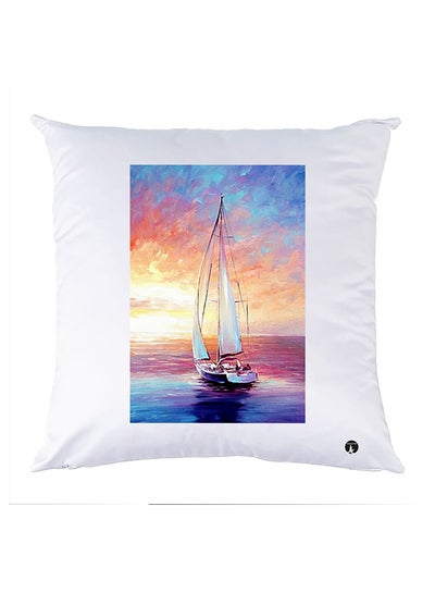 Buy Printed Pillow Case Polyester White 30x30cm in Egypt