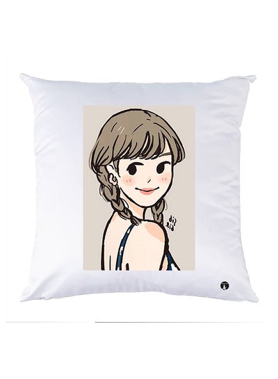 Buy Printed Pillow Case polyester White 30x30cm in UAE