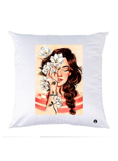 Buy Printed Pillow Case polyester White 30x30cm in Egypt