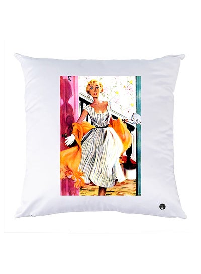 Buy Printed Pillow polyester White 30x30cm in Egypt