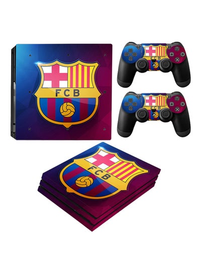 Buy 3-Piece FCB Themed Console With Controller Sticker Set For PS4 PRO in Saudi Arabia
