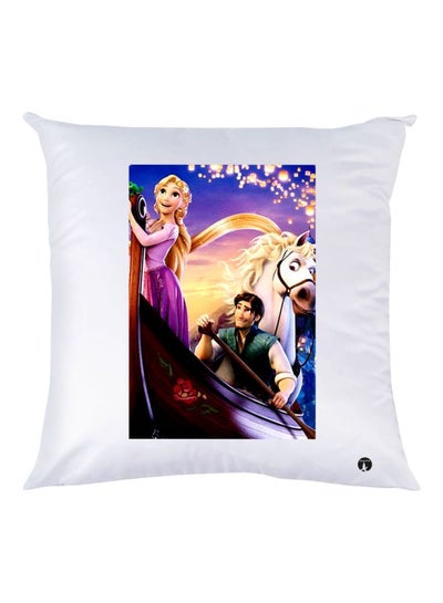 Buy Cartoon Characters Printed Throw Pillow White/Blue/Pink 30x30cm in UAE