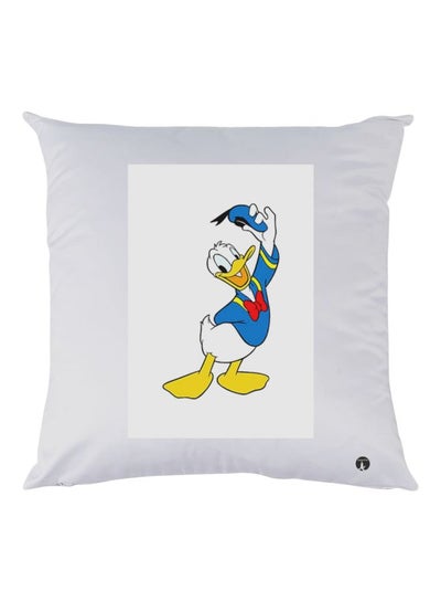 Buy Donald Duck Printed Throw Pillow White/Blue/Red 30x30cm in UAE