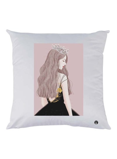 Buy Girl Printed Cushion polyester White/Brown/Black 30x30cm in Egypt