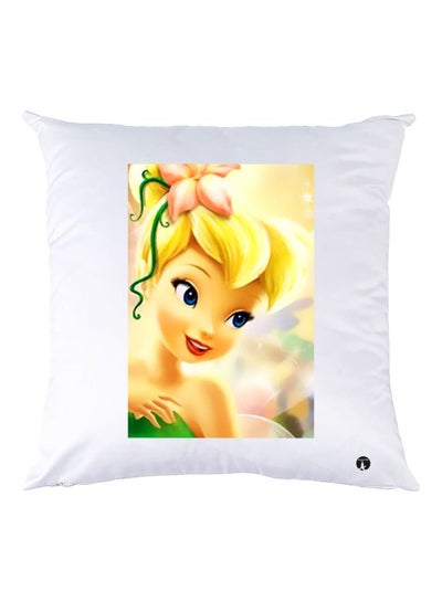 Buy Cartoon Printed Throw Pillow White/Yellow/Green 30x30cm in UAE