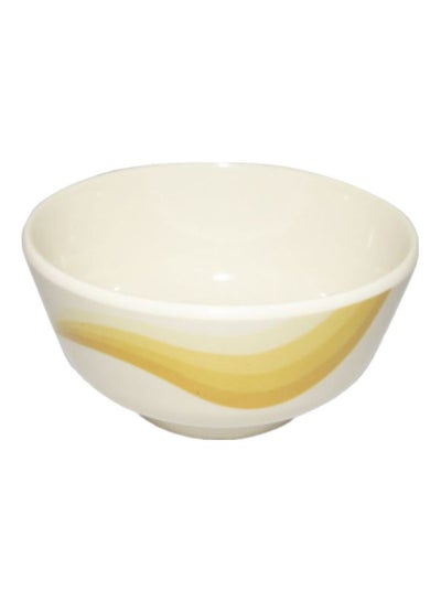 Buy Super Rays Melamine Bowl Beige With Yellow Design in UAE