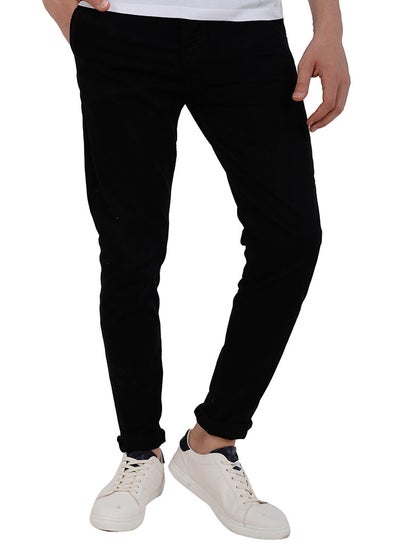 Buy Solid Chino Pants Black in Egypt