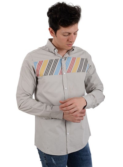Buy Stripe Detail Shirt Grey in Egypt