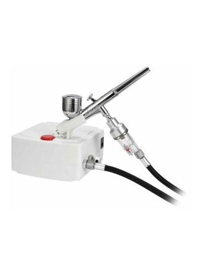 Buy Airbrush Compressor Kit White/Silver in Saudi Arabia