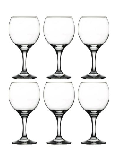 Buy 6-Piece Bistro Wine Glass Set, 290cc Clear in UAE