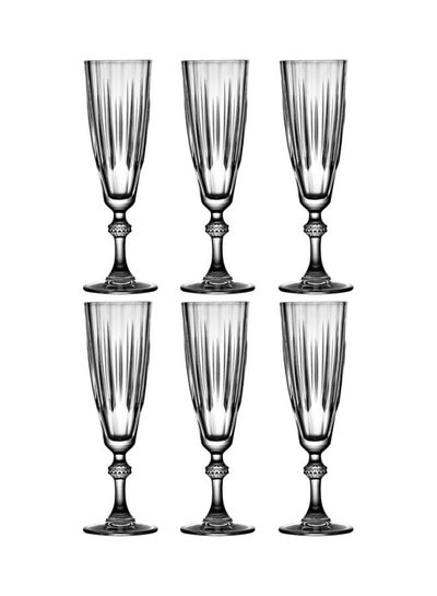 Buy 6-Piece Diamond Goblet Set, 170cc Clear in UAE