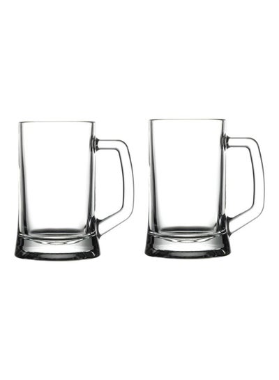 Buy 2-Piece Pub Mugs Clear 395x2ml in UAE