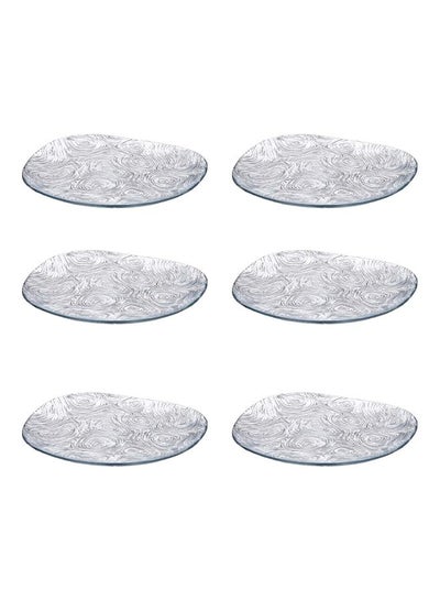 Buy Pack Of 6 Linden Dessert Plates Clear 6x190mm in UAE