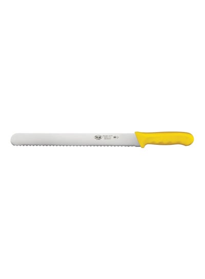 Buy Carbon Steel Bread Knife Yellow/Silver 12inch in UAE