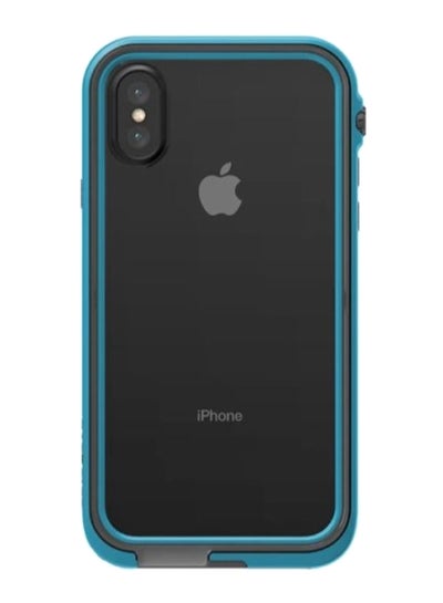 Buy Waterproof Protective Case Cover For Apple iPhone X Blue/Clear in UAE