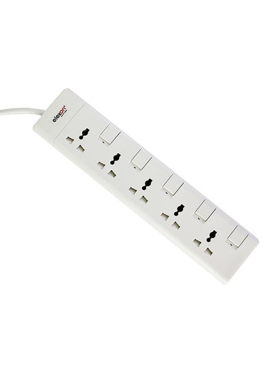 Buy 5-Way Power Extension Socket Adapter White 2meter in UAE