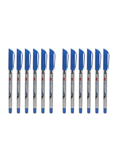 Buy 12-Piece Liquid Ballpoint Pen Set Blue in Egypt