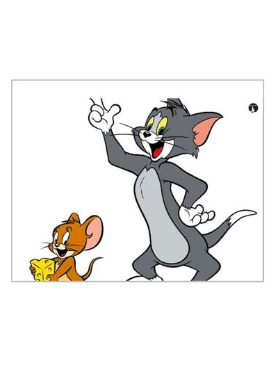 اشتري Tom And Jerry Themed Metallic Plate White/Grey/Brown 20x15cm في السعودية