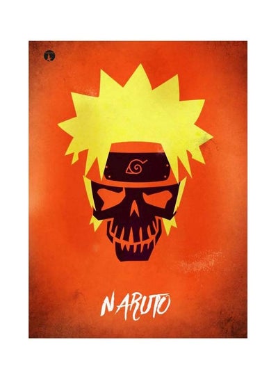 Buy Naruto Themed Metallic Plate Orange/Yellow/Black 20x15cm in Saudi Arabia