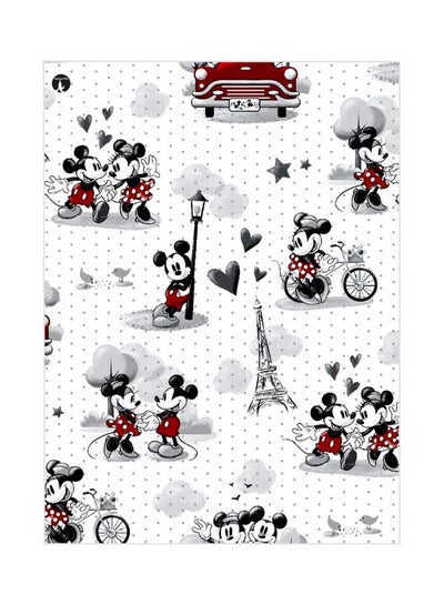 Buy Mickey Mouse Themed Metallic Plate White/Red/Black 20x15cm in Saudi Arabia