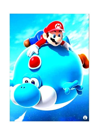 Buy Super Mario Themed Metallic Plate Blue/White/Red 20x15cm in Saudi Arabia