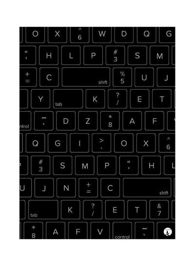 اشتري Keyboard Themed Decorative Metallic Plate Black/White 20x15cm في السعودية