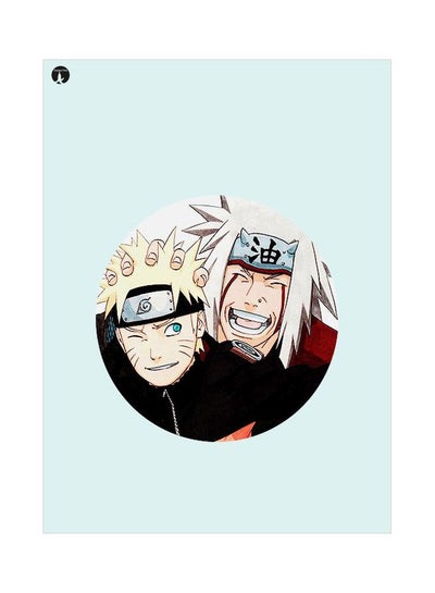 Buy Naruto Themed Decorative Metallic Plate Blue/Black/White 20x15cm in Saudi Arabia