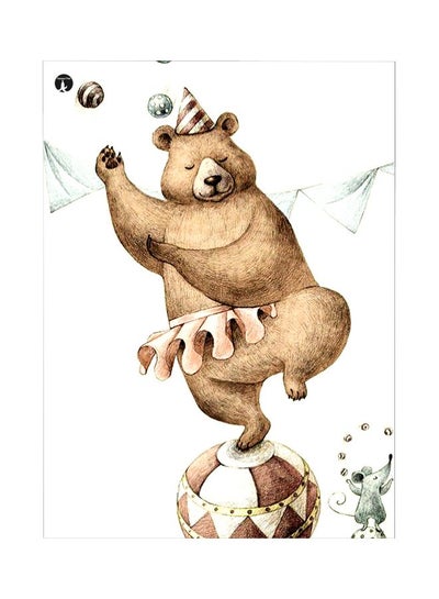 Buy Bear Themed Metallic Plate White/Brown 20x15cm in Saudi Arabia