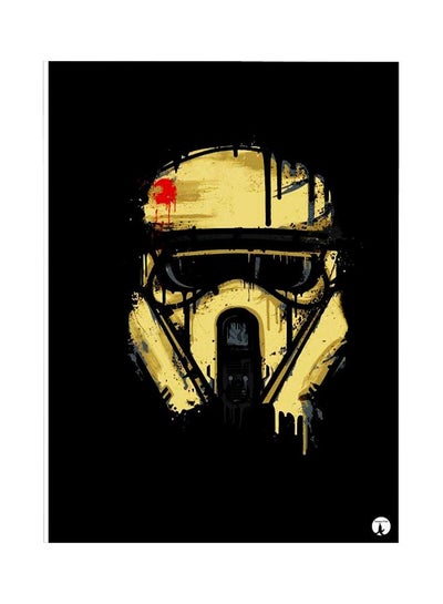 Buy Star War Character Themed Metallic Plate Black/Beige 20x15cm in Saudi Arabia