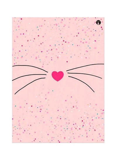 اشتري Cat Whiskers Themed Metallic Plate Pink/Black 20x15cm في السعودية