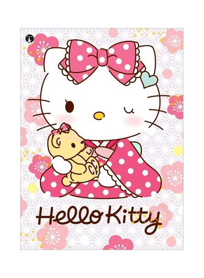 Buy Hello Kitty Themed Metallic Plate White/Pink/Yellow 20x15cm in Saudi Arabia