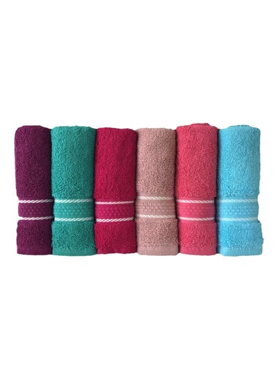 Buy 6-Pieces Hand Towel Set Multicolour 6x Hand Towel (30x30)cm in Saudi Arabia