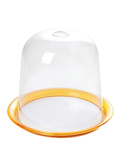 Buy Globo Panettone Cake Tray With Lid Clear/Yellow 32.5x32.5x26.5cm in Egypt