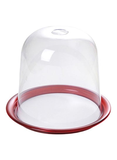 Buy Globo Panettone Cake Tray With Lid Clear/Red 32.5×32.5×26.5cm in Egypt