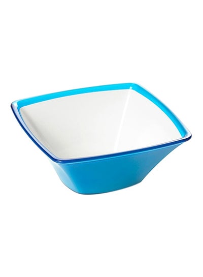 Buy Acrylic Square Bowl Turquoise/White 20x20x8cm in Egypt