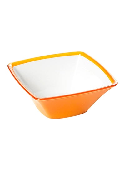 Buy Acrylic Square Bowl Yellow/White 20x20x8cm in Egypt