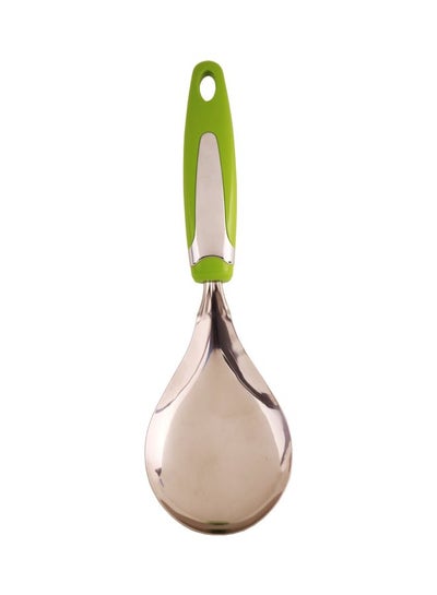 Buy Stainless Steel Rice Laddle Green/Silver 26cm in Saudi Arabia