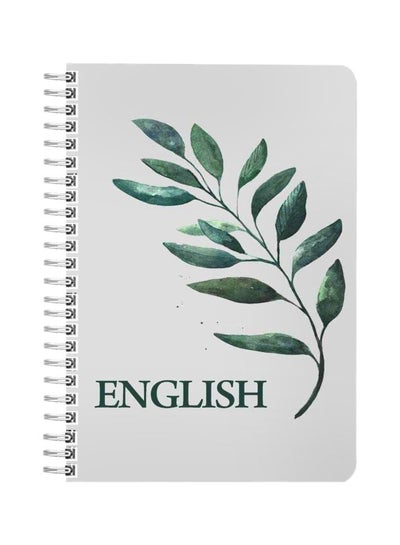 اشتري دفتر ملاحظات مزين بطبعة لكلمة "Engish" مقاس A5 رمادي/أخضر في السعودية