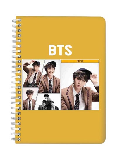 Buy A5 BTS Themed Spiral Bound Notebook Yellow/Brown/White in Saudi Arabia