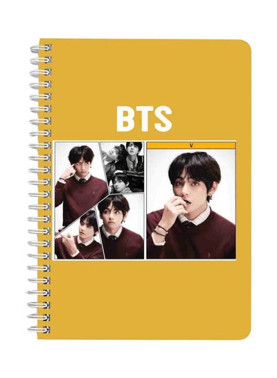 Buy A5 BTS Printed Spiral Bound Notebook Yellow/Brown/White in Saudi Arabia