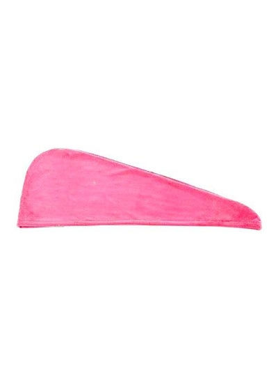 Buy Egyptian Cotton Head Wrap Towel With Button Fuchsia 60x22x3cm in Saudi Arabia