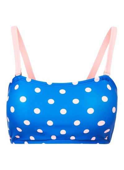 Buy Polka Dot Bandeau Bikini Top Blue in Saudi Arabia