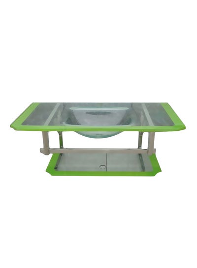 Buy Console Sink With Towel Stand Clear/Green 100x50cm in Egypt