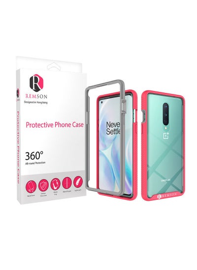 اشتري Protective Case Cover For OnePlus 8 Red/Clear في الامارات