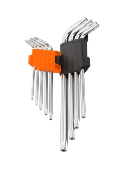 اشتري 9-Piece Longarm Ball Point Hex Key Set فضي / أسود / برتقالي في الامارات