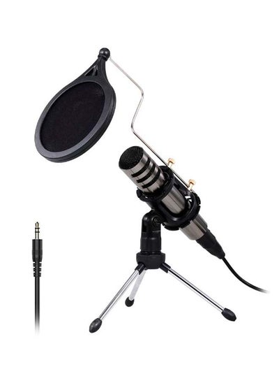 Buy Multifunctional Recording Microphone Black/Silver in UAE