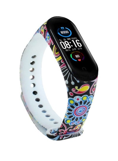 Buy Replacement Printed Silicon Band For Mi Band 5/6 Black/Red/Blue in Egypt