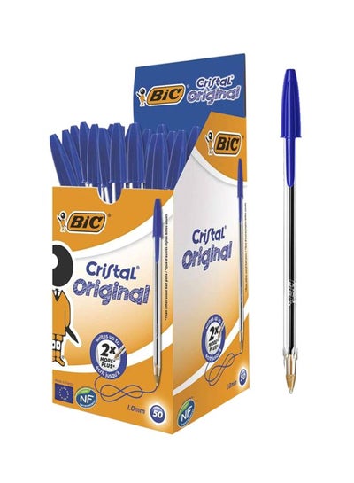 اشتري مجموعة أقلام حبر جاف كروية الرأس كريستال أوريجينال مكونة من 50 قطعة أزرق في السعودية