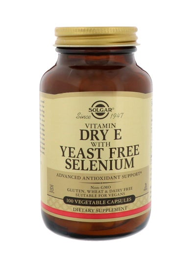 Buy Vitamin Dry E With Yeast Free Selenium - 100 Veg Capsules in Saudi Arabia