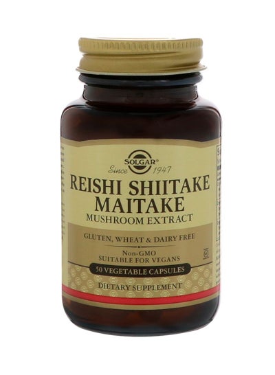 Buy Reishi Shiitake Maitake Mushroom Extract - 50 Veg Capsules in UAE